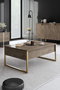 Hanah Home Luxe - Conjunto de muebles de salón Nogal y Dorado